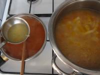 In a saucepan saute chopped onion in oil or lard,...