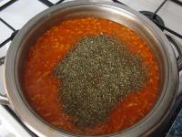 Add minced garlic, marjoram - according to taste...