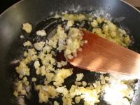 Heat oil in the pan, add finely chopped onion and...