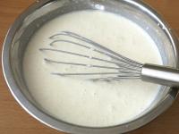 Prepare paste from milk, sour cream and flour...