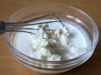 Mix sheep cheese with sweet cream for cooking, add...