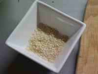 Roast sesame seed dry in a pan until brown. Add...