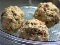 Shape the dough into round dumplings and cook them...