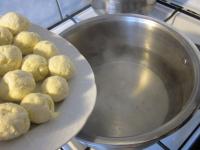 Form dumplings from the curd cheese dough and cook...