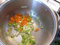 Clean leek, ginger, carrots and garlic and slice...