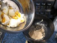 Hard boil the eggs, cool, peel it and add ...