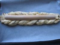 Made a braid from 3 rolls and put it on baking tin...