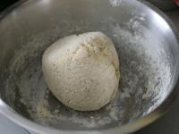 Mix to combine liquidized cod fish, eggs, flour,...