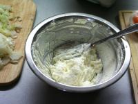 Mix butter with smooth cream cheese. Add finely...