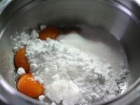 Mix flour, ground almodns and baking powder. ...