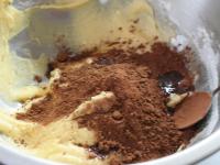 Mix cocoa powder in the remaining half of the...