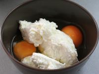 Mix curd cheese with eggs in a small bowl, add...