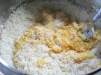 Gradually incorporate egg yolks in the butter and...