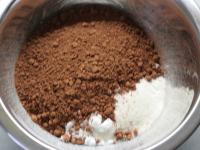 In a bowl mix together flour with cocoa and with...