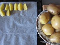 Discard the water and cut potatoes longwise into...