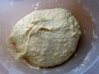 Knead the dough which will be left in a warm place...