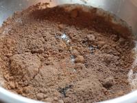 Add cocoa and granulated sweet cocoa into the...