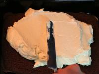 Lightly blend the cream and evenly spread on lower...