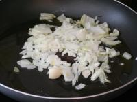 Finely chop a smaller onion and fry in olive oil...