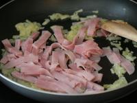 Add ham chopped into the strips. Ideally slightly...