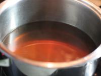 Take 750 ml of beetroot stock out into a smaller...