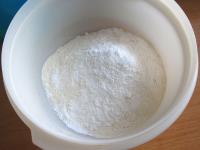 Mix the flour with baking powder....