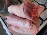 Carefully wash pork trotters and knuckles. Remove...