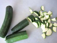 Wash the zucchini and cut it into cubes. Add to...