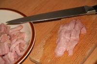 Cut washed and dried meat into the strips....