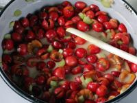 Mix the starch in cold water and add to the fruit....