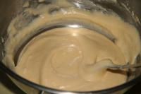 Add flour mixed with baking powder and gently...