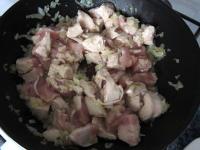 Wash the chicken breast and cut in cubes. Add meat...