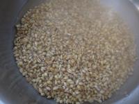 Rinse barley groats and cook them in water for...