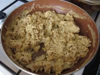 Stir until eggs become stiff. Allow the mixture to...