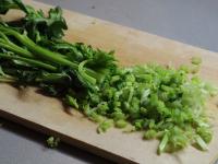 Wash the celery stalks and finely chop ......