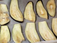 Clean the eggplant, cut it lengthwise into thin...