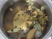 Cook a brine from water, vinegar, spices, salt,...