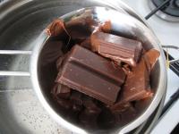 Melt the chocolate in a water bath and let cool...