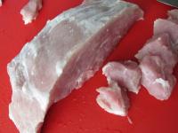 Wash the fresh pork meat, dry it and cut it into...