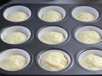 Fill the paper cupcake liners with batter, bake...