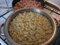 Cook for about 5-6 minutes until Spätzle appear...