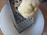 Grate the dough on a coarse grater....