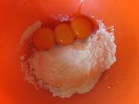 Mix the yolks together with the sugar in a bowl....