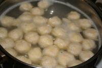 Put the balls in lightly salted boiling water and...