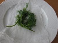 Wrap an appropriate amount of dill (a ball with a...