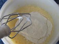 Mix in flour with baking powder....