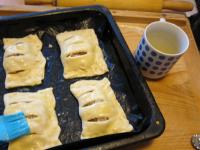 Place the bags on baking tin with laid parchment...