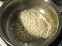 Wash the rice under the running water, fry in oil,...