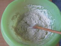 Add water and knead a medium-solid dough....