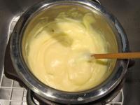 Cook a thicker pudding from milk, sugar and...